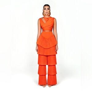 Bfyne Havanna Set Women's Orange Layered Jumpsuit